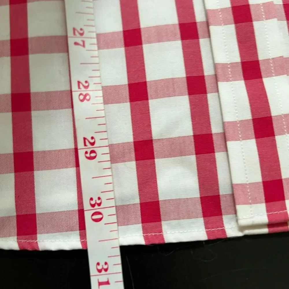 Banana Republic Non Iron Tailored‎ Slim Fit Dress Shirt in Pink & White - M